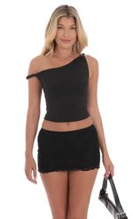 Picture Off Shoulder Twist Top in Black. Source: https://media-img.lucyinthesky.com/data/Jul24/150xAUTO/990f8320-4cda-4a86-86a2-fc5d7f843c69.jpg