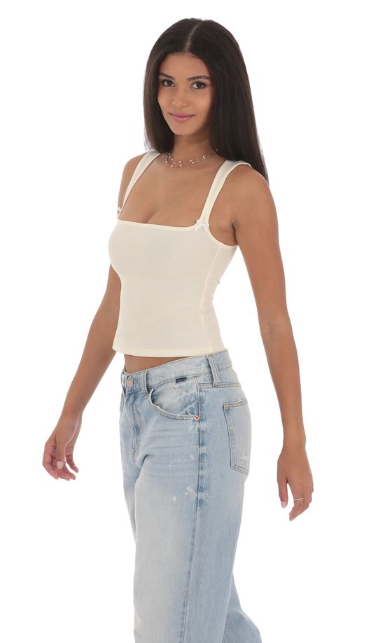 Double Bow Top in Cream