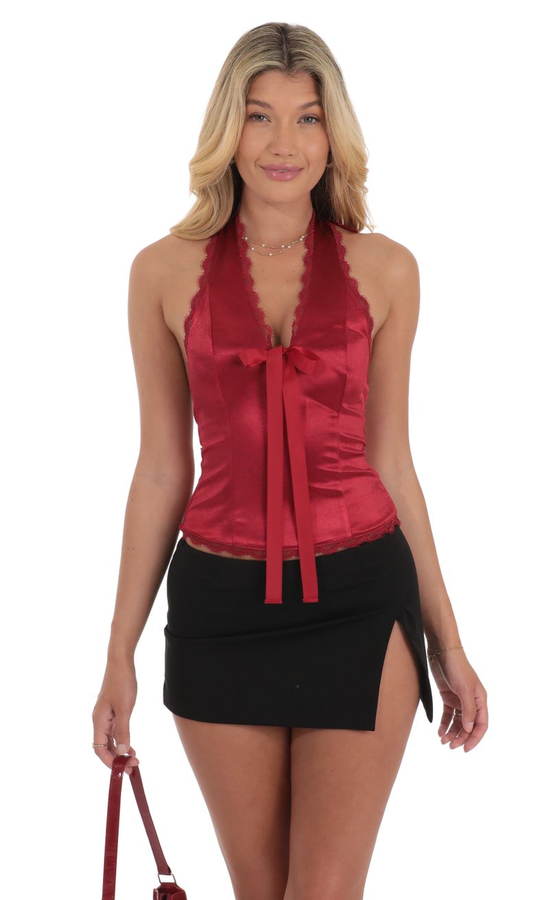 satin plunge top