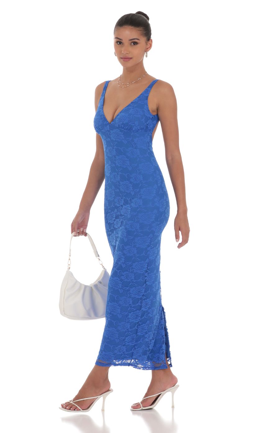 Picture Lace Open Back Bodycon Maxi Dress in Blue. Source: https://media-img.lucyinthesky.com/data/Jul24/850xAUTO/338a67e4-d857-44f7-83dd-dc047bd32814.jpg