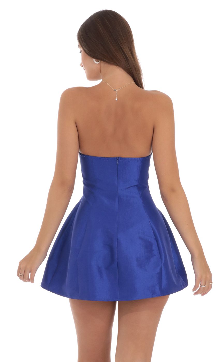 Picture Strapless Flare Dress in Blue. Source: https://media-img.lucyinthesky.com/data/Jul24/850xAUTO/37093e44-462a-4b42-a110-7bb2b7b4e8bb.jpg