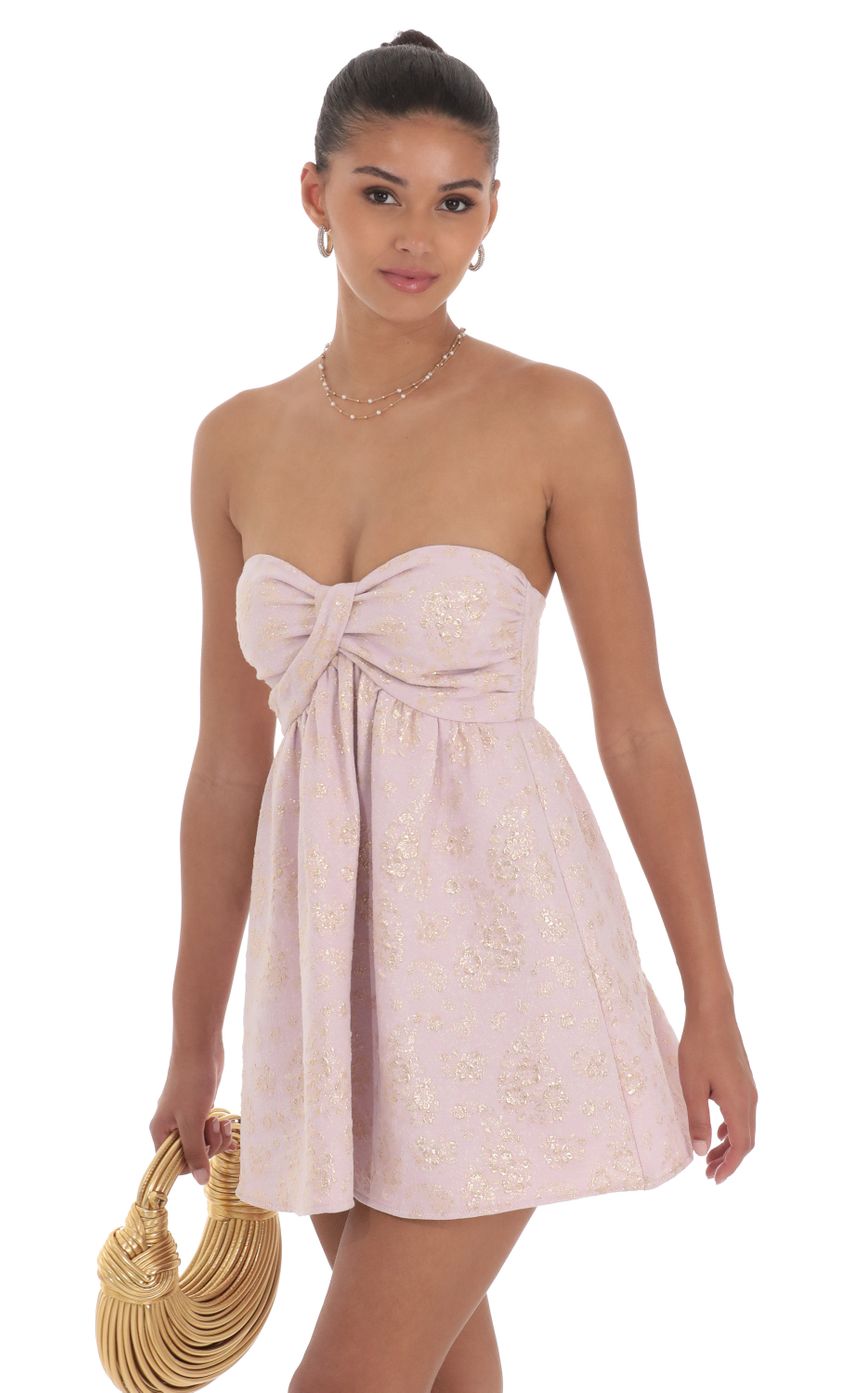 Picture Foiled Jacquard Babydoll Dress in Lavender. Source: https://media-img.lucyinthesky.com/data/Jul24/850xAUTO/869b2028-1600-4a5e-ba07-0b4caddacb87.jpg