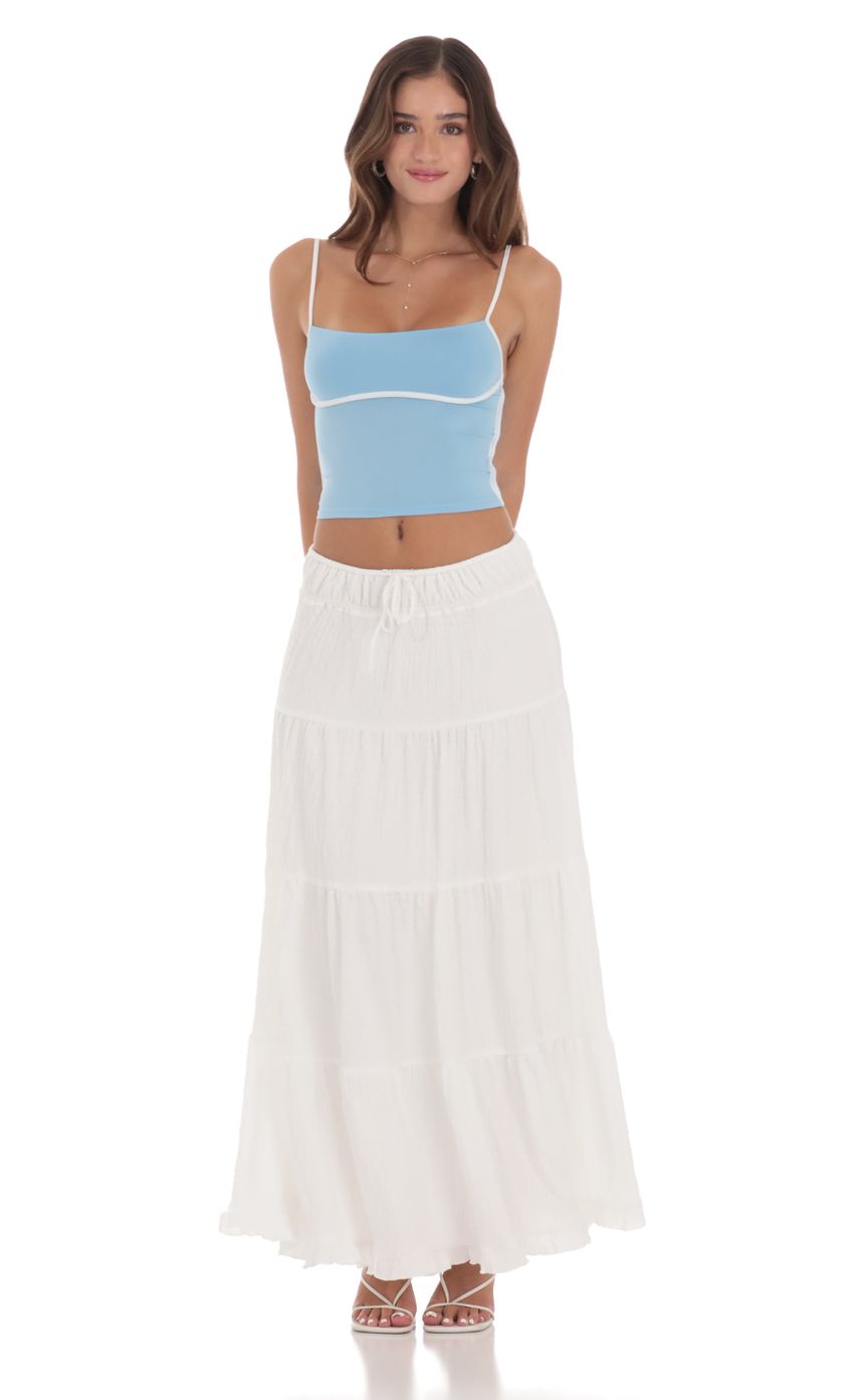 Picture Drawstring Maxi Skirt in White. Source: https://media-img.lucyinthesky.com/data/Jul24/850xAUTO/b262e0c8-60b8-447d-9f0f-1dc4231910ec.jpg