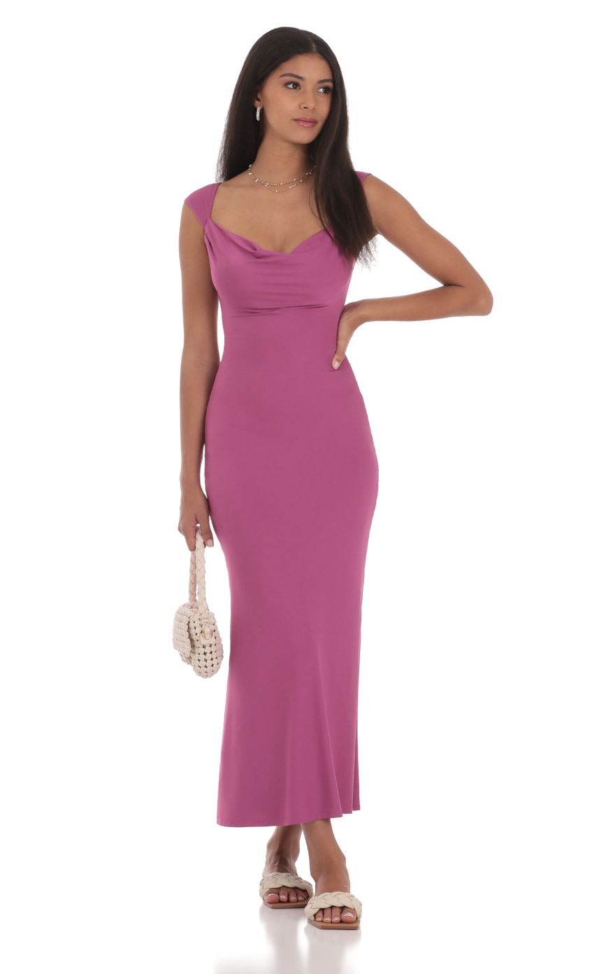 Picture Strappy Cowl Neck Maxi Dress in Magenta. Source: https://media-img.lucyinthesky.com/data/Jul24/850xAUTO/c36b3baa-7a3d-4413-9856-3d0183f5f342.jpg