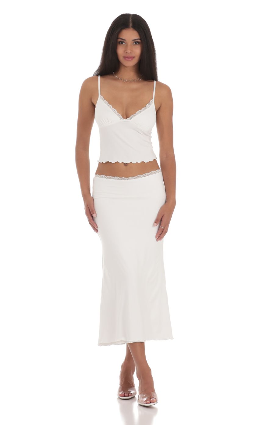 Picture Lace Trim Maxi Two Piece Set in White. Source: https://media-img.lucyinthesky.com/data/Jul24/850xAUTO/c915ba1f-b4df-457c-8736-c709bb15abef.jpg