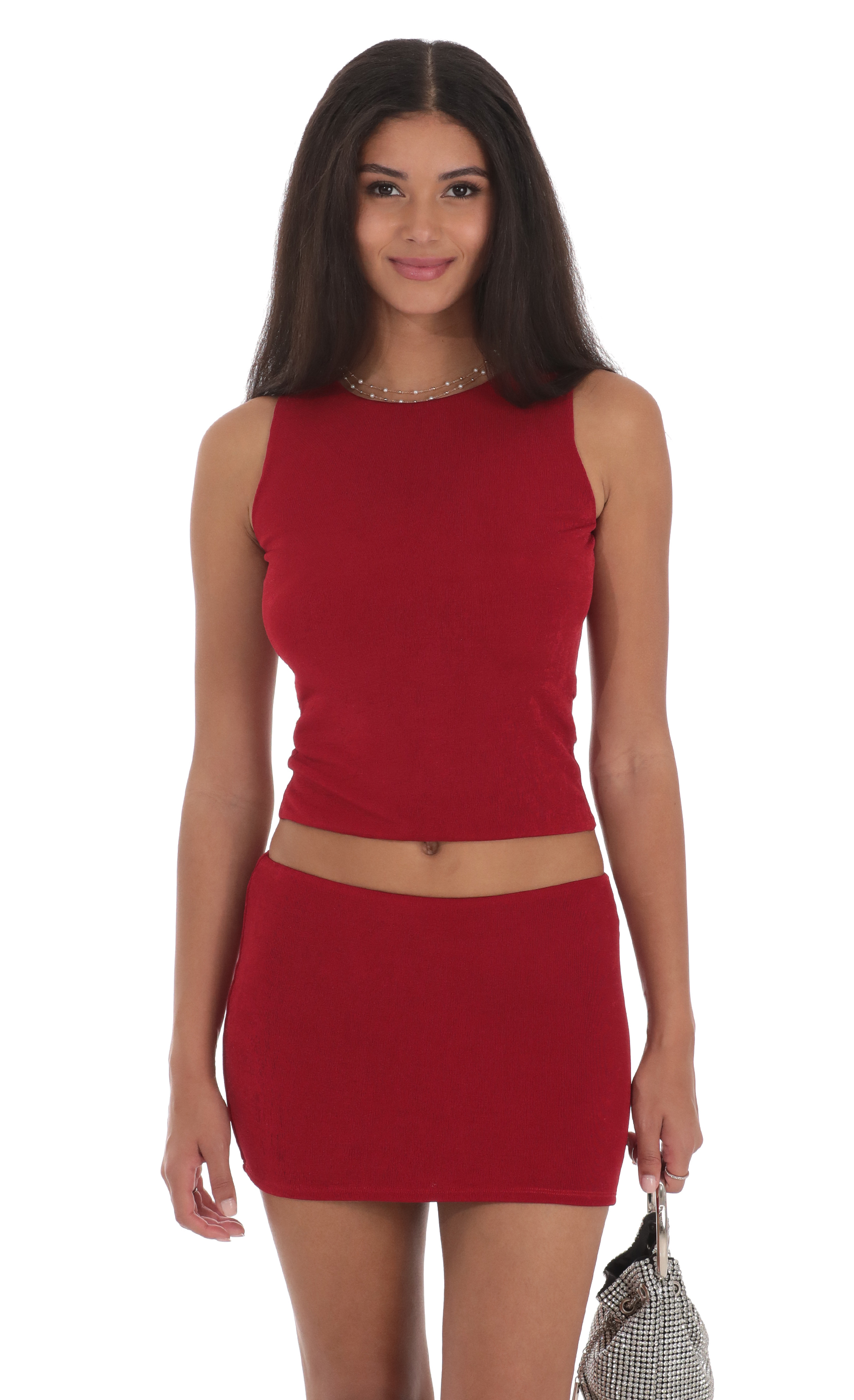 Slinky Two Piece Set in Red