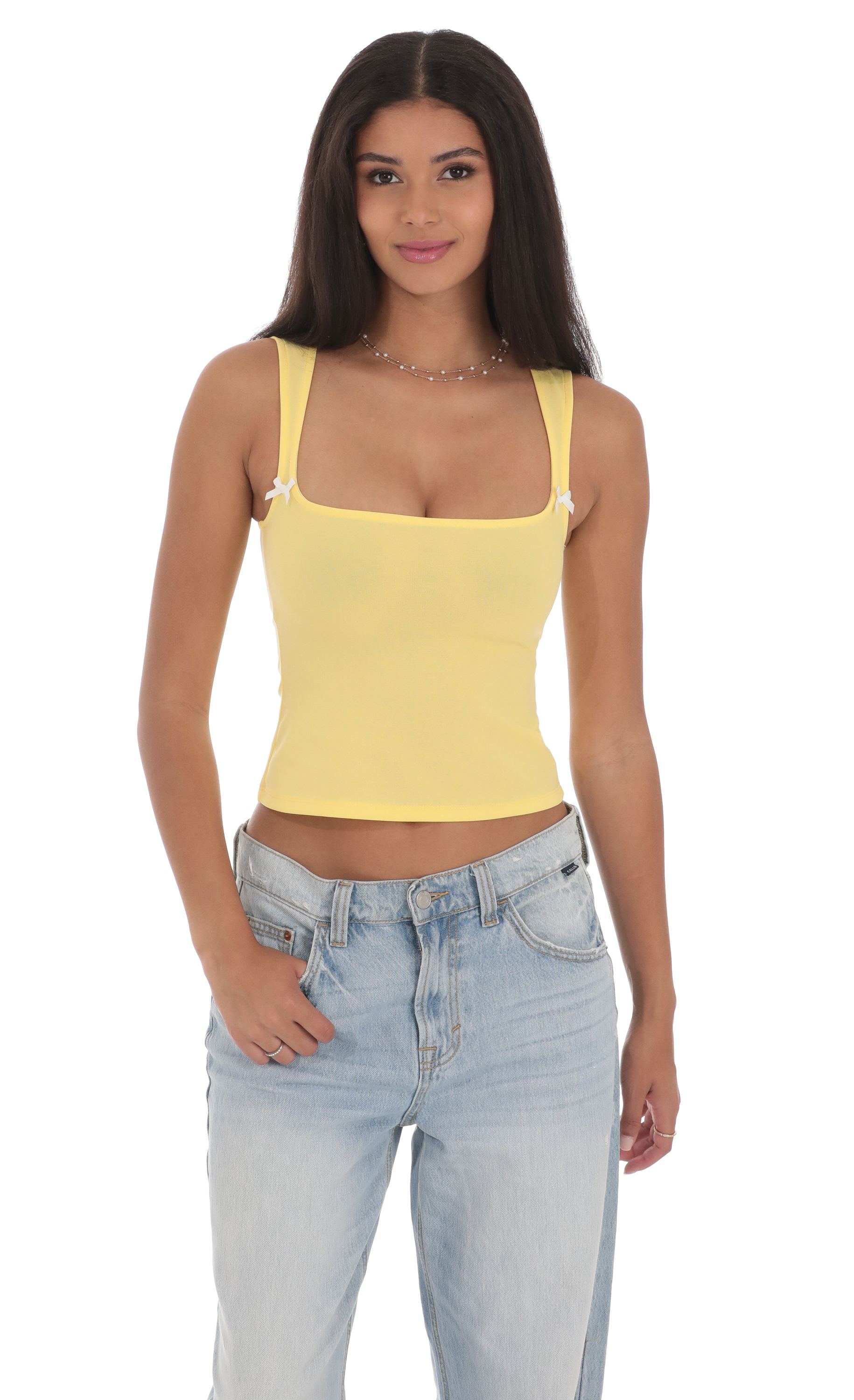 Double Bow Top in Yellow