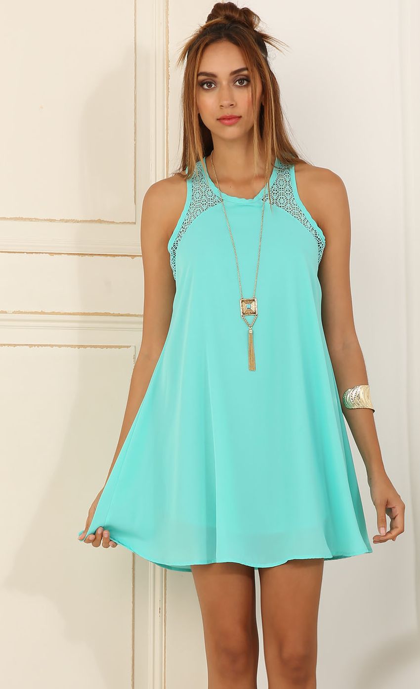 Picture Lace Insert A-Line Dress In Aqua. Source: https://media-img.lucyinthesky.com/data/Jun15_2/850xAUTO/0Y5A3419.JPG