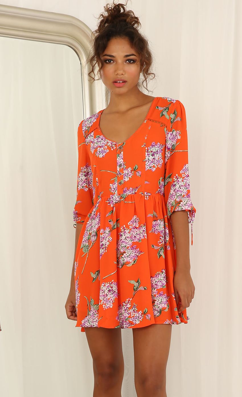 Picture Wildflowers A-line Dress In Orange. Source: https://media-img.lucyinthesky.com/data/Jun15_2/850xAUTO/0Y5A5419.JPG