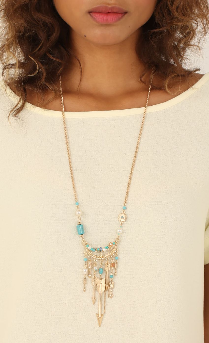 Picture Turqoise Dangling Charm Necklace In Gold. Source: https://media-img.lucyinthesky.com/data/Jun15_2/850xAUTO/0Y5A75772.JPG