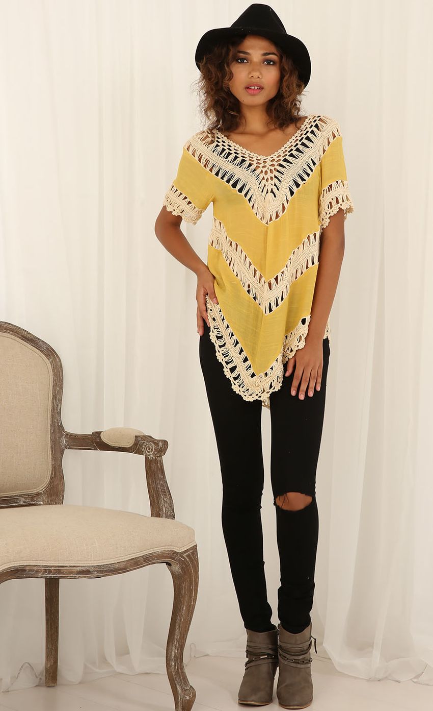 Picture Poncho Style Lace Cutout Top In Yellow. Source: https://media-img.lucyinthesky.com/data/Jun15_2/850xAUTO/0Y5A9197.JPG