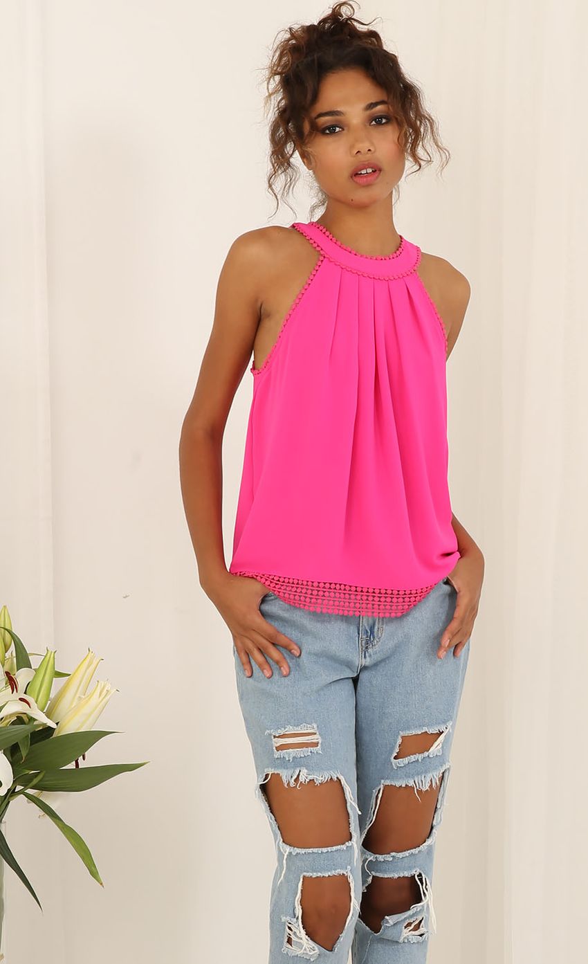 Picture Sleeveless Pleated Tie Top In Pink. Source: https://media-img.lucyinthesky.com/data/Jun15_2/850xAUTO/0Y5A9693.JPG