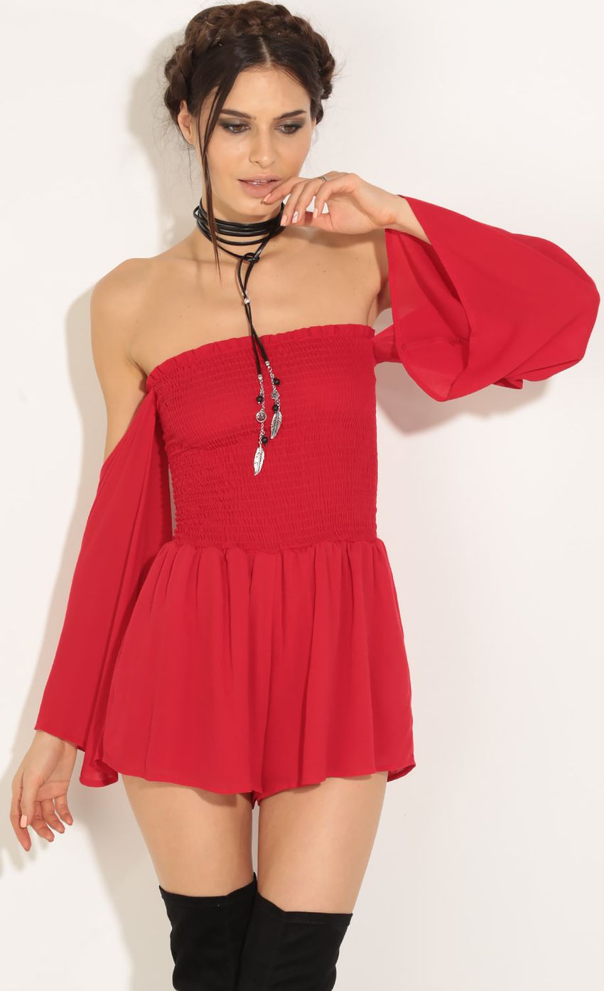 Picture Open Shoulder Romper In Red. Source: https://media-img.lucyinthesky.com/data/Jun16_1/850xAUTO/0Y5A0294.JPG