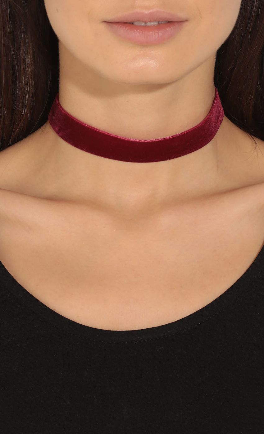 Picture Velvet Choker Necklace In Wine. Source: https://media-img.lucyinthesky.com/data/Jun16_1/850xAUTO/0Y5A5973.JPG