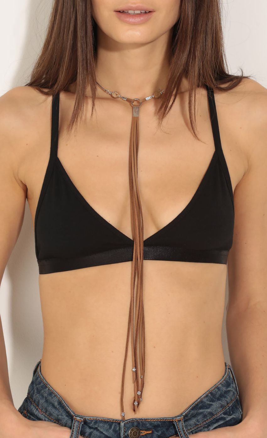 Picture Fringe Choker Statement Necklace In Brown. Source: https://media-img.lucyinthesky.com/data/Jun16_1/850xAUTO/0Y5A8648.JPG