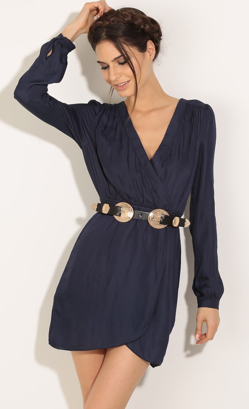 Picture Plunge Wrap Dress In Navy. Source: https://media-img.lucyinthesky.com/data/Jun16_1/850xAUTO/0Y5A9494.JPG