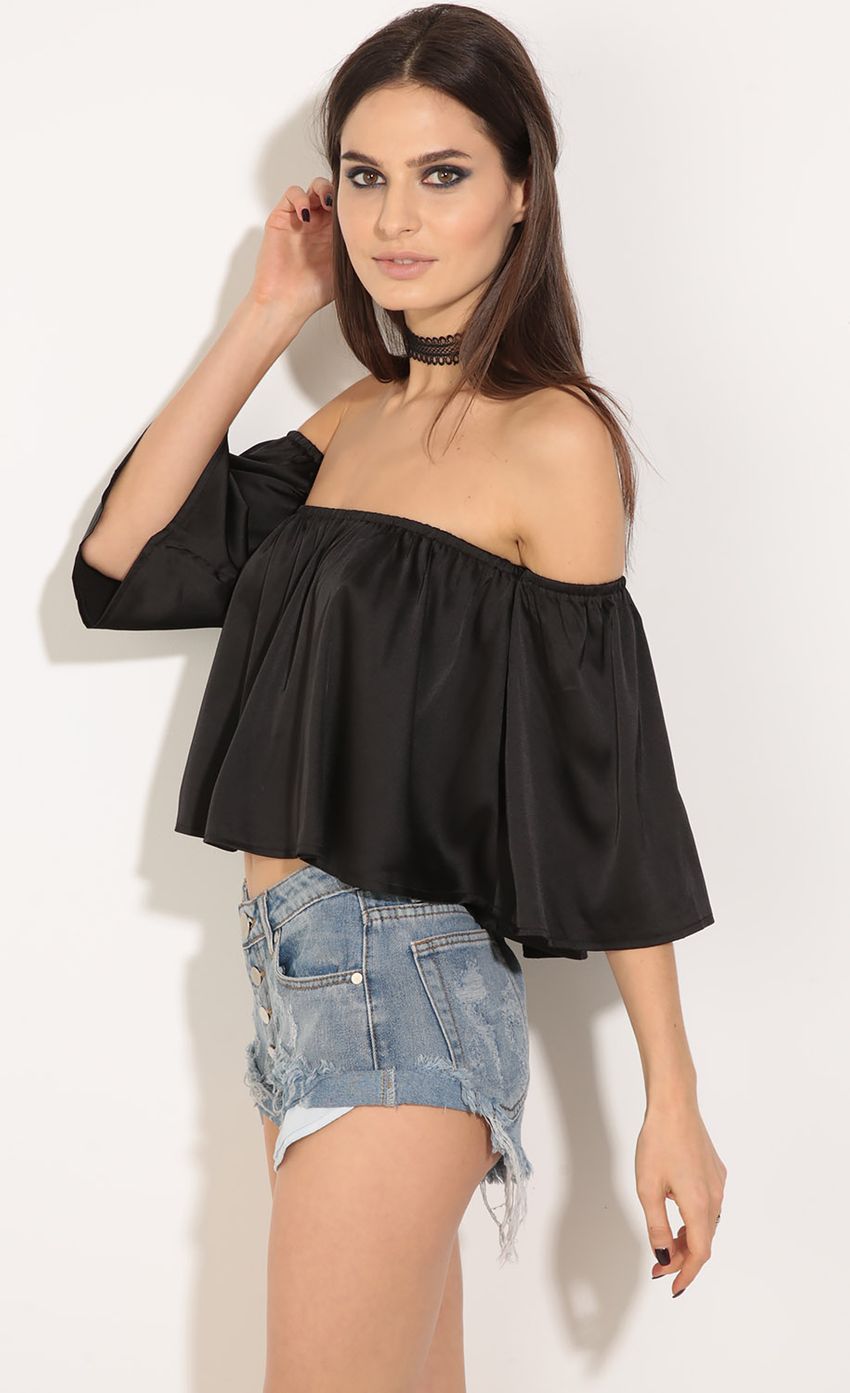 Picture Satin Crop Top In Black. Source: https://media-img.lucyinthesky.com/data/Jun16_2/850xAUTO/0Y5A0271.JPG