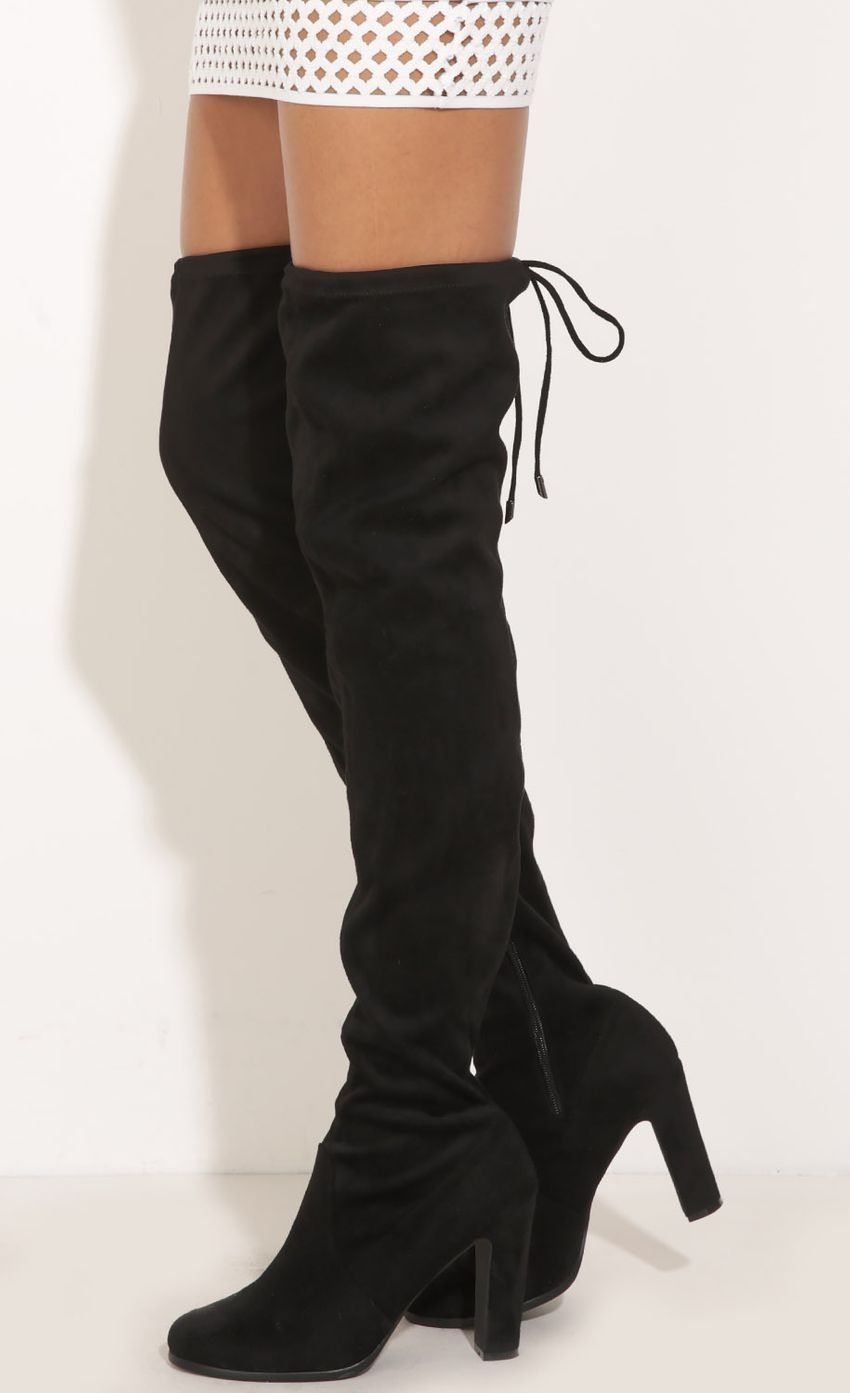 Picture Over The Knee Suede Boots In Black. Source: https://media-img.lucyinthesky.com/data/Jun16_2/850xAUTO/0Y5A0603.JPG