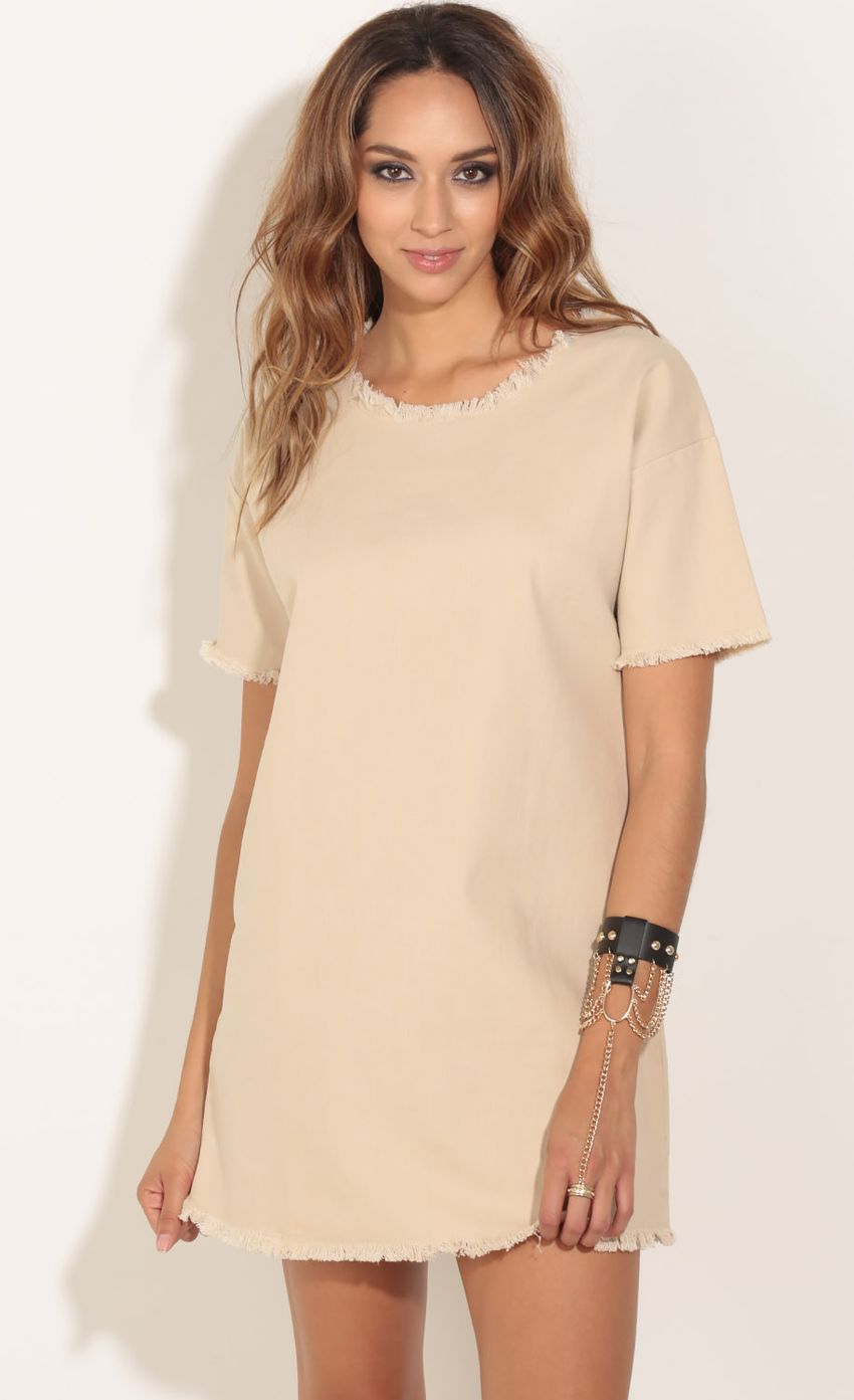 Picture Distressed Edges Dress In Beige. Source: https://media-img.lucyinthesky.com/data/Jun16_2/850xAUTO/0Y5A1944.JPG
