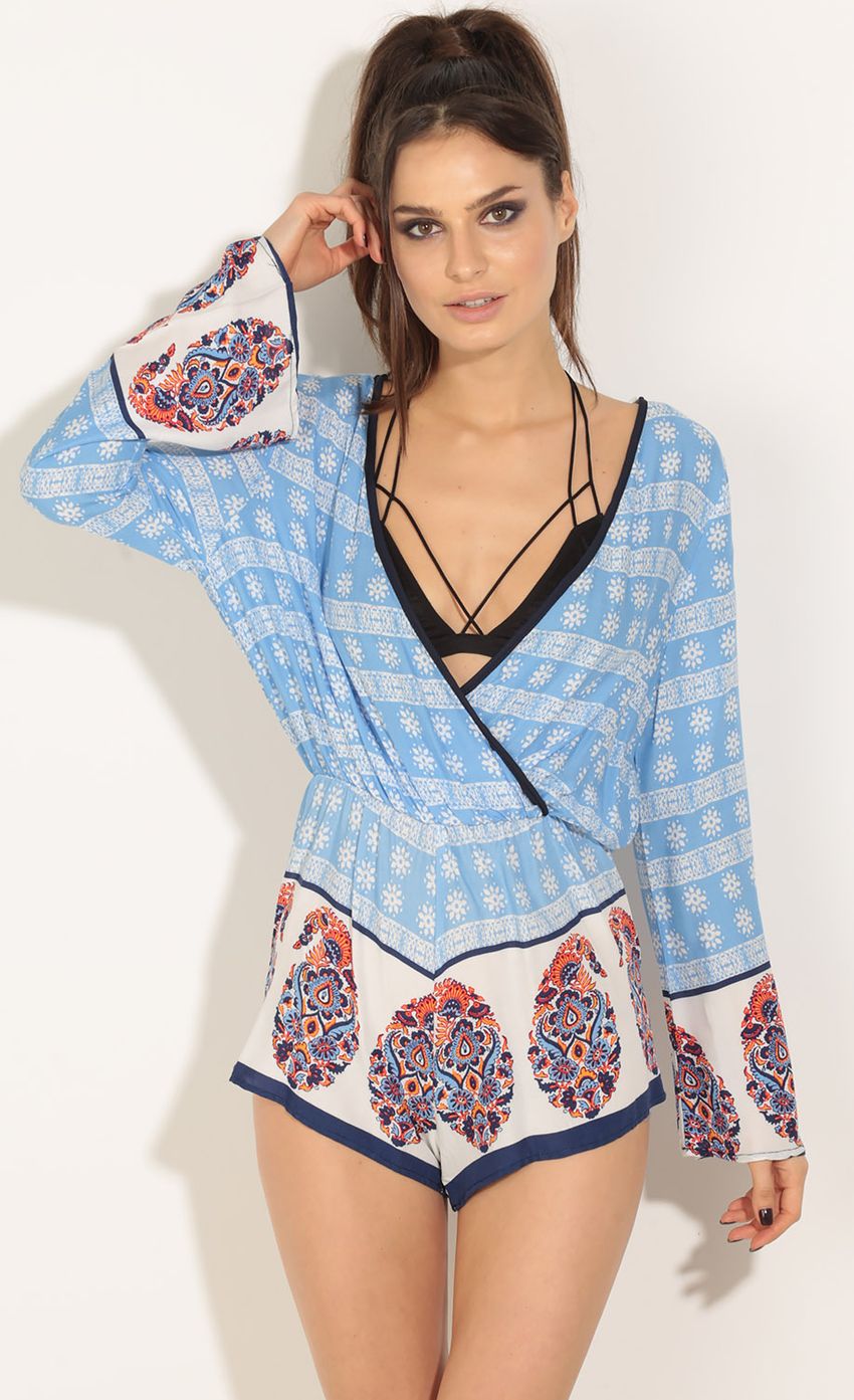 Picture Plunge Dual Print Romper In Light Blue. Source: https://media-img.lucyinthesky.com/data/Jun16_2/850xAUTO/0Y5A3637.JPG