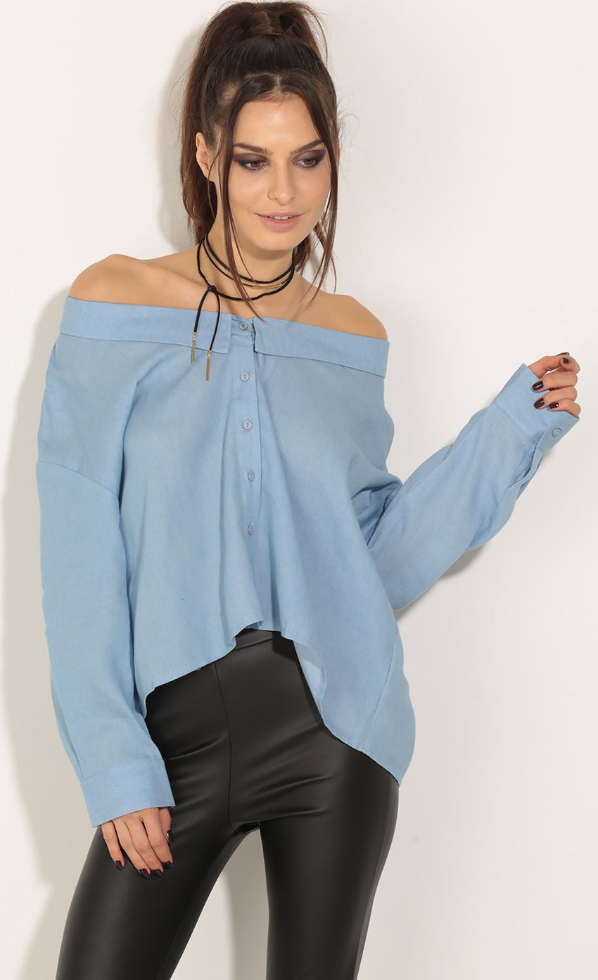 Picture Off Shoulder Top In Blue. Source: https://media-img.lucyinthesky.com/data/Jun16_2/850xAUTO/0Y5A4175.JPG