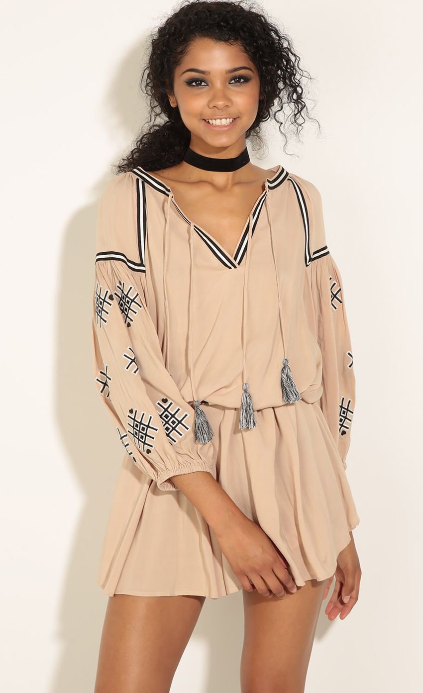 Picture Embriodered Sleeve Dress In Beige. Source: https://media-img.lucyinthesky.com/data/Jun16_2/850xAUTO/0Y5A7610.JPG