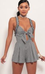 Picture Blair Front Tie Romper in Poppy Red. Source: https://media-img.lucyinthesky.com/data/Jun19_2/150xAUTO/781A7150.JPG