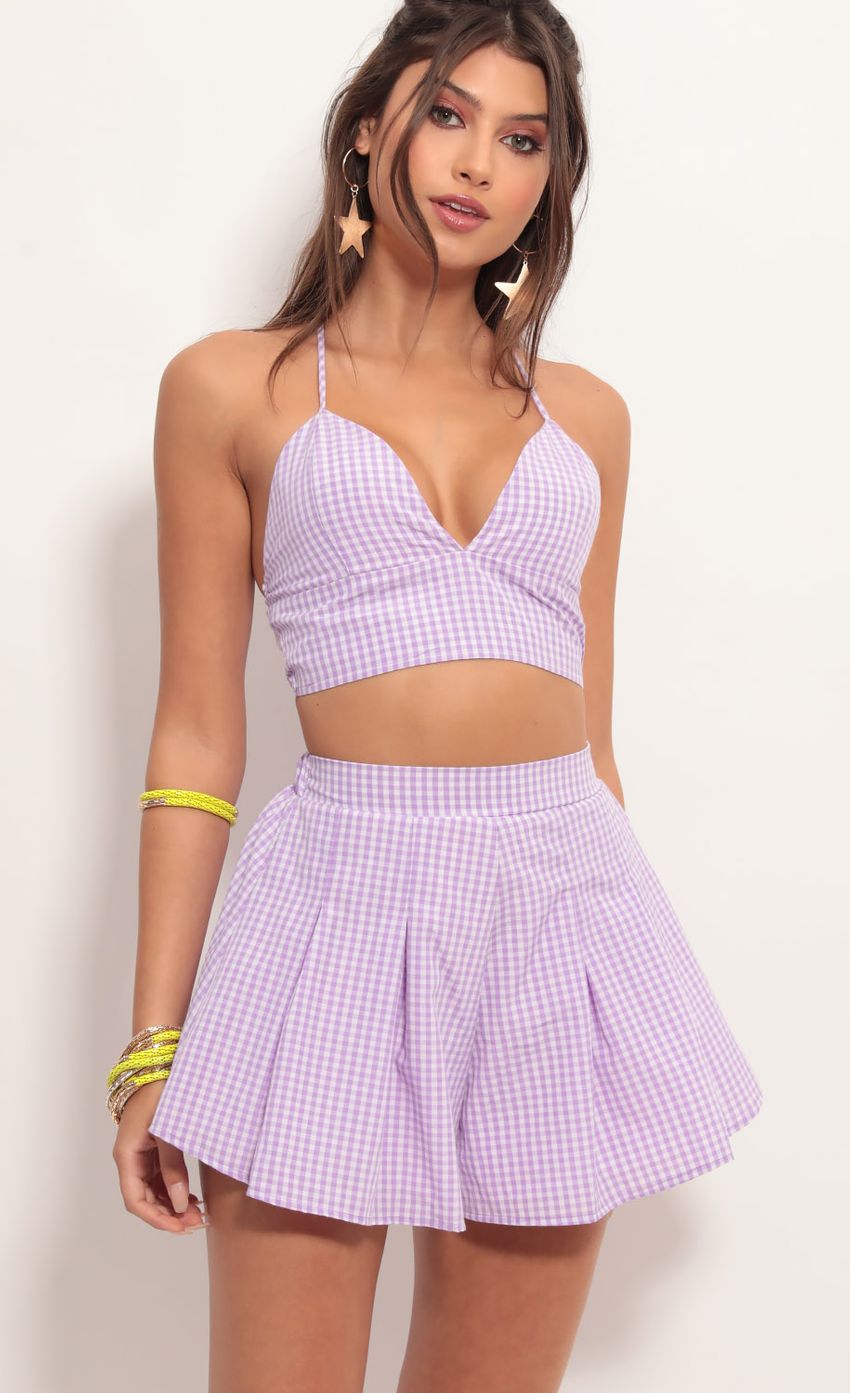 Picture Picnic Pretty Set In Purple Gingham. Source: https://media-img.lucyinthesky.com/data/Jun19_2/850xAUTO/781A2755.JPG
