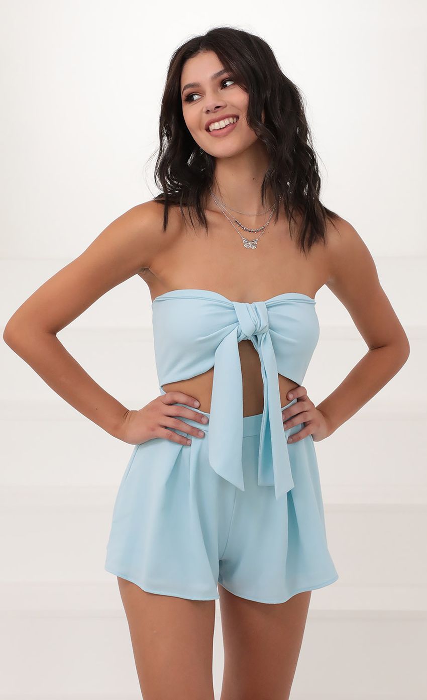 Picture Double Tie Romper In Aqua. Source: https://media-img.lucyinthesky.com/data/Jun20_1/850xAUTO/781A6007.JPG