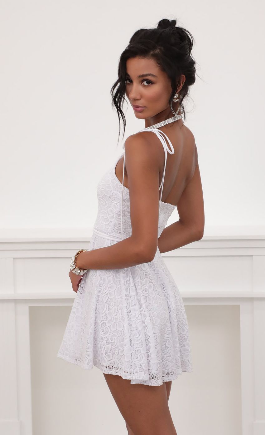 Picture One shoulder Lace A-line Dress. Source: https://media-img.lucyinthesky.com/data/Jun20_2/850xAUTO/781A3654.JPG