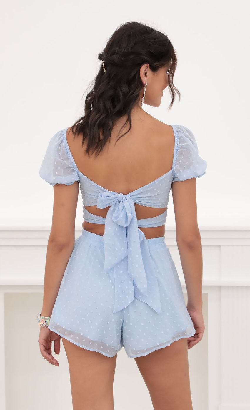 Picture Puff Sleeve Chiffon Set in Blue Dots. Source: https://media-img.lucyinthesky.com/data/Jun20_2/850xAUTO/781A6069.JPG