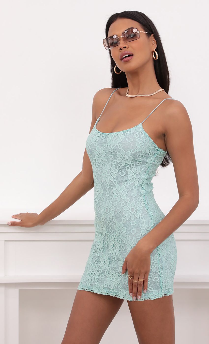 Picture Bodycon Dress In Aqua Floral Lace. Source: https://media-img.lucyinthesky.com/data/Jun21_1/850xAUTO/1V9A2331.JPG
