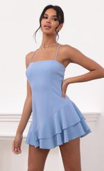 Picture Asymmetric Frill Dress in Blue. Source: https://media-img.lucyinthesky.com/data/Jun21_2/150xAUTO/1V9A1641.JPG