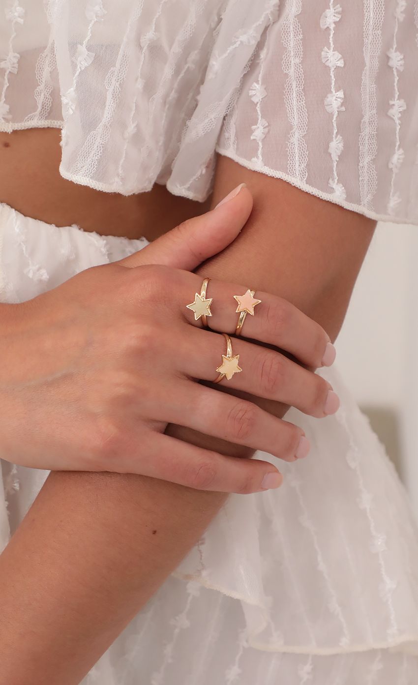 Leo Multi Color Quartz Star Ring Set | LUCY IN THE SKY