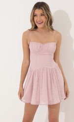 Picture Fit and Flare Dress in Pink. Source: https://media-img.lucyinthesky.com/data/Jun22_1/150xAUTO/1V9A5431.JPG
