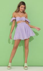 Picture Plaid Chiffon Baby Doll Two Piece Skirt Set in Purple. Source: https://media-img.lucyinthesky.com/data/Jun22_1/150xAUTO/1V9A7552.JPG