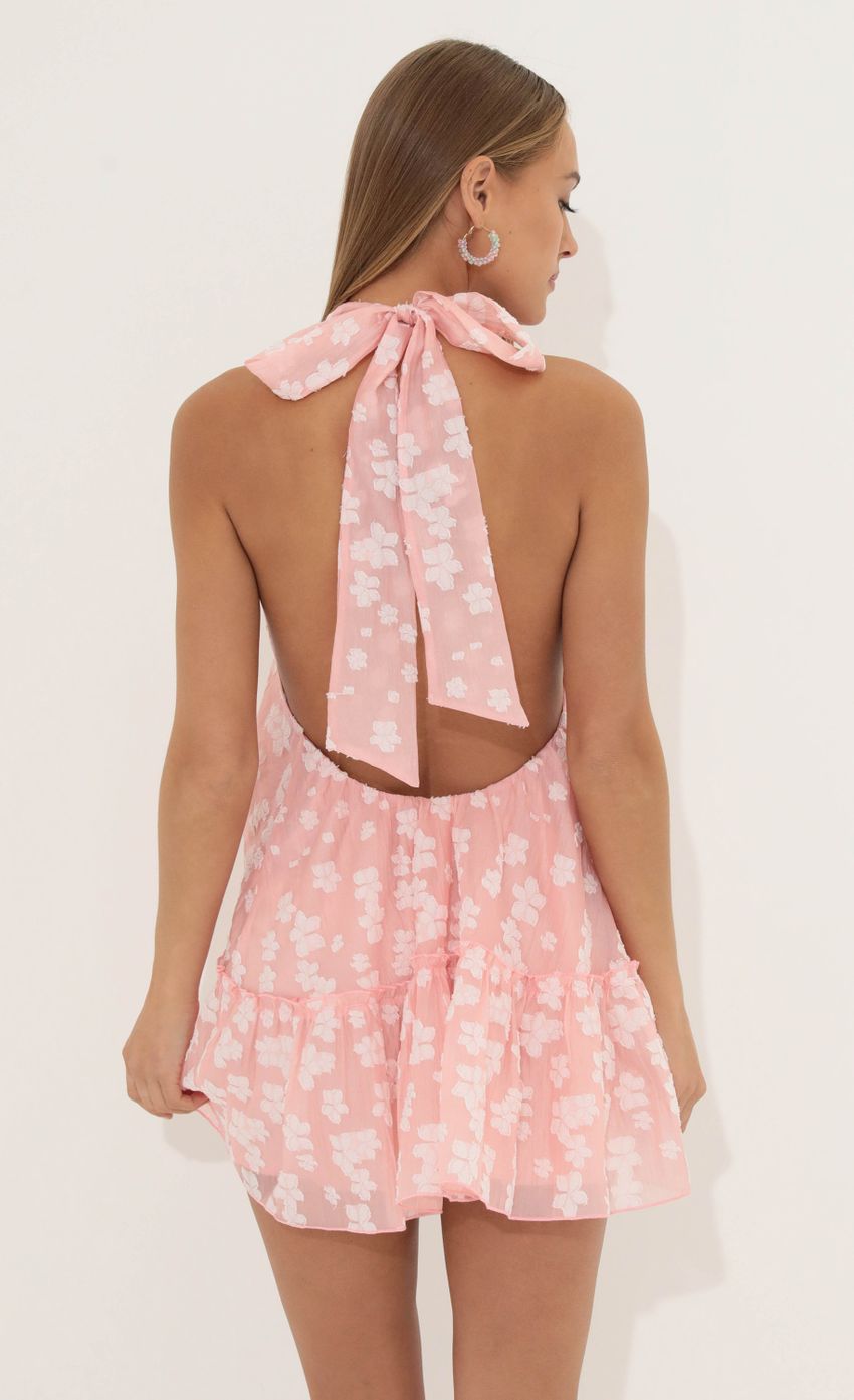Picture Floral Halter Neck Dress in Pink. Source: https://media-img.lucyinthesky.com/data/Jun22_1/850xAUTO/1V9A1058.JPG