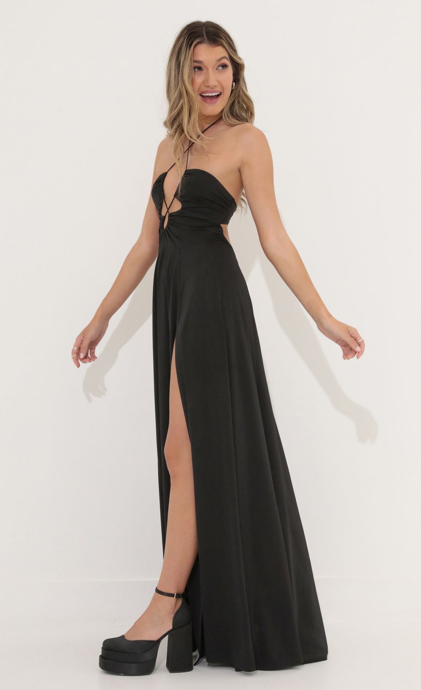 Picture Cutout Maxi Dress in Black. Source: https://media-img.lucyinthesky.com/data/Jun22_1/850xAUTO/1V9A62411.JPG