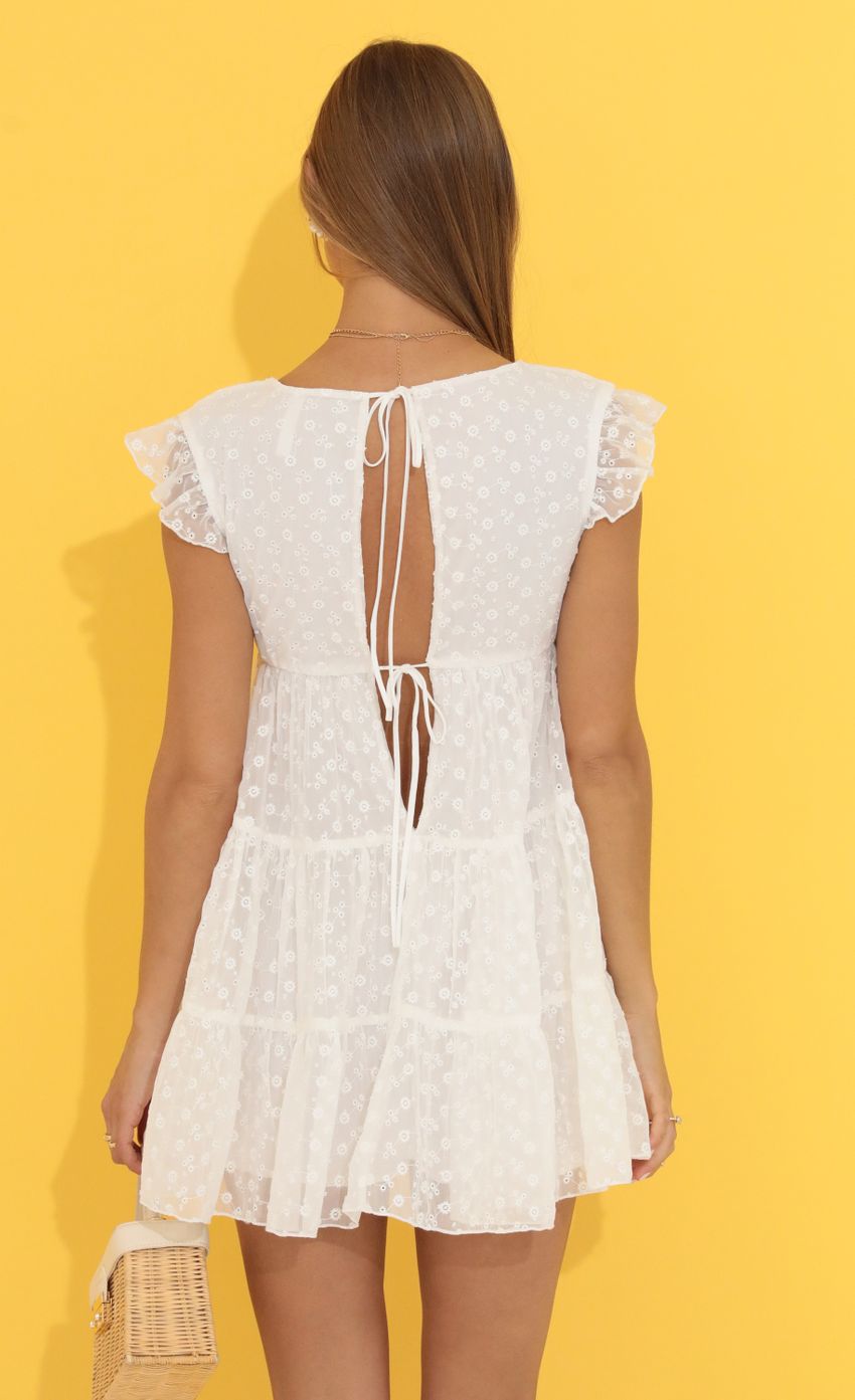 Picture Chiffon Embroidered Baby Doll Dress in White. Source: https://media-img.lucyinthesky.com/data/Jun22_1/850xAUTO/1V9A6567.JPG