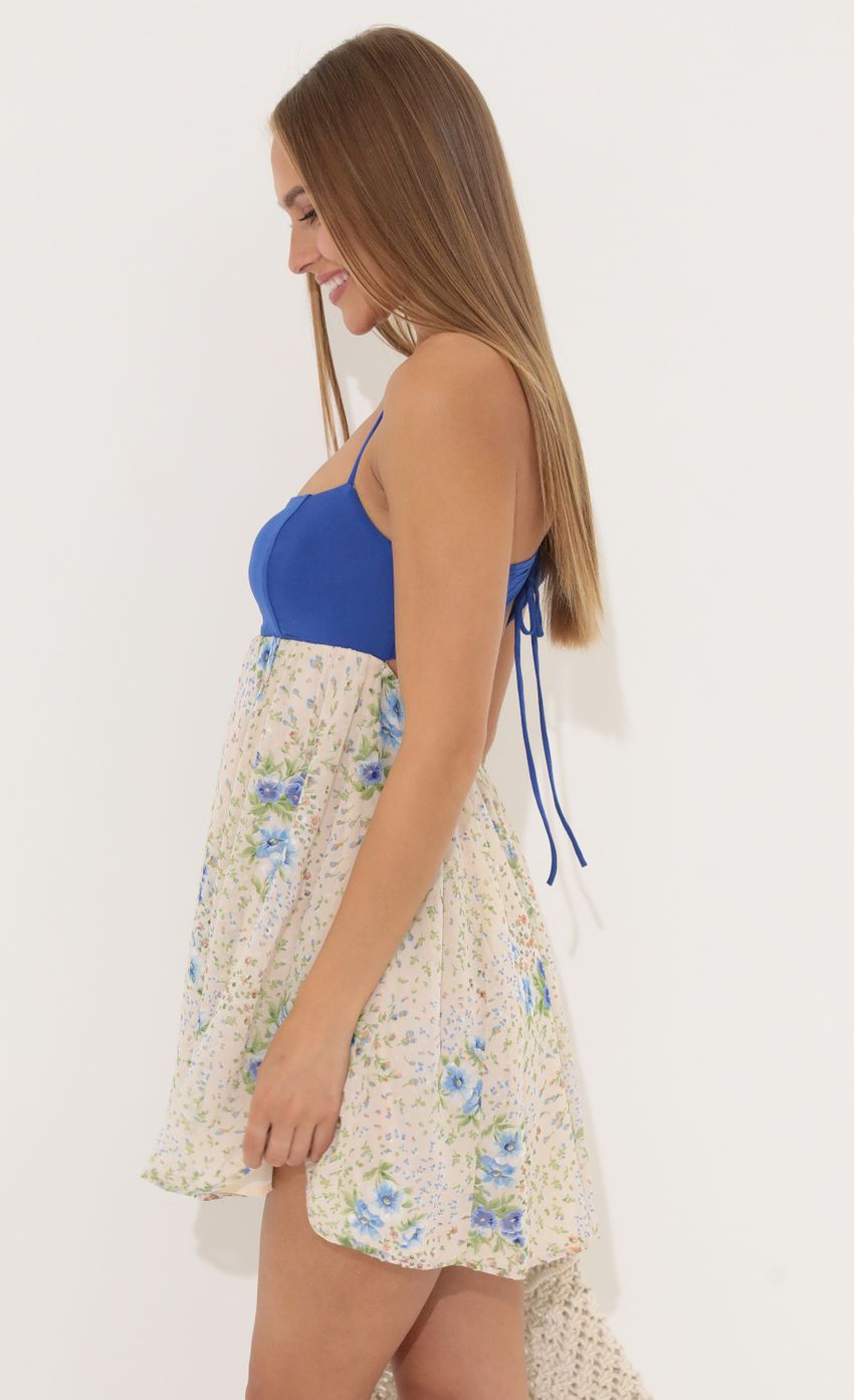 Picture Floral Chiffon Baby Doll Dress in Blue. Source: https://media-img.lucyinthesky.com/data/Jun22_1/850xAUTO/1V9A7679.JPG