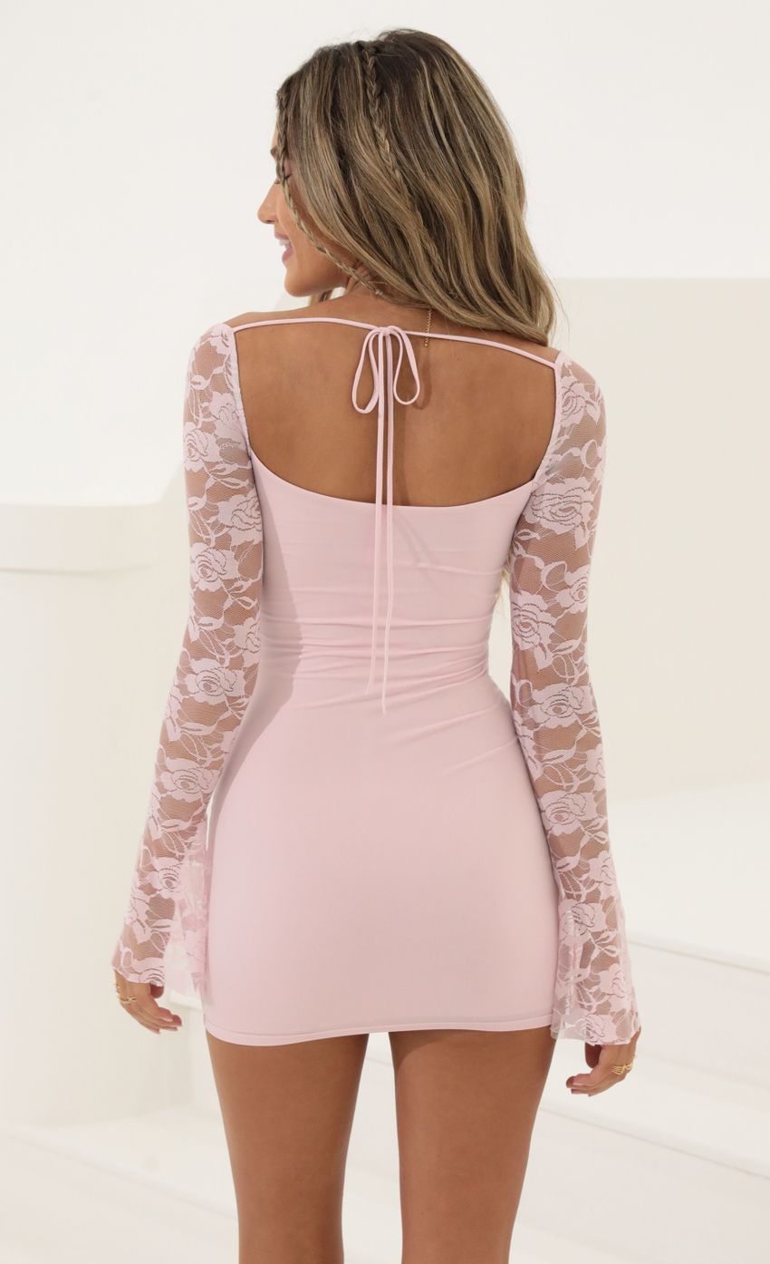 Picture Floral Long Sleeve Dress in Pink. Source: https://media-img.lucyinthesky.com/data/Jun22_2/850xAUTO/1V9A8070.JPG