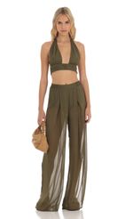 Picture Jacquard Satin Two Piece Pant Set in Brown. Source: https://media-img.lucyinthesky.com/data/Jun23/150xAUTO/b575d7d6-a540-4d20-ae40-511e7565d75b.jpg
