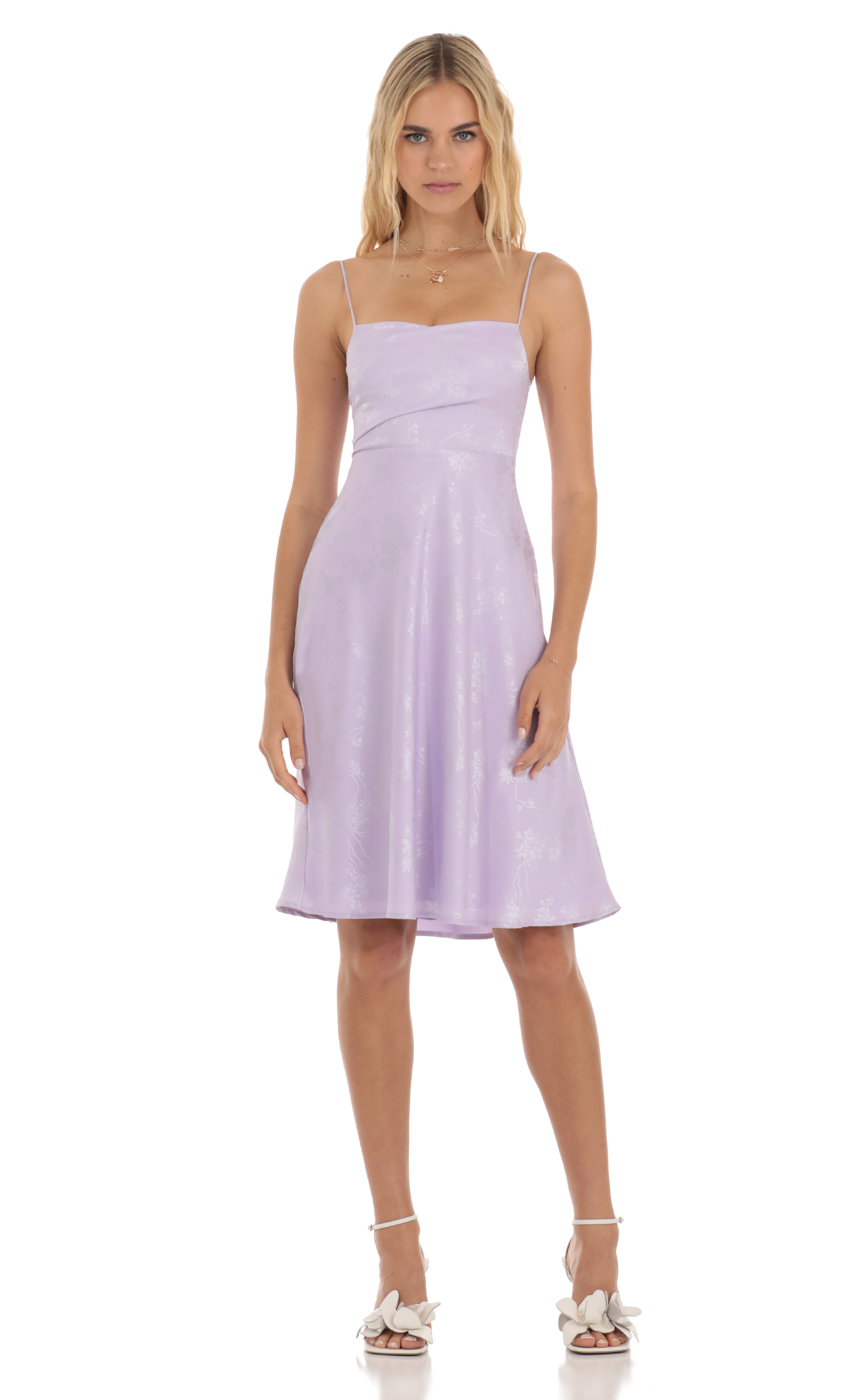 Finnian Jacquard Dress in Lavender
