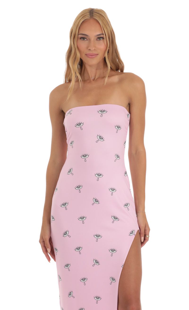 Strapless Maxi Dress in Pink LUCY IN THE SKY