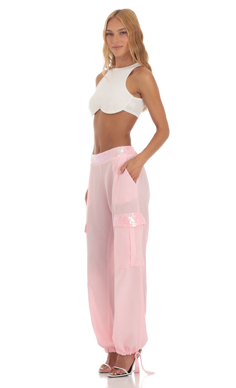 Nerine Sequin Pants in Pink