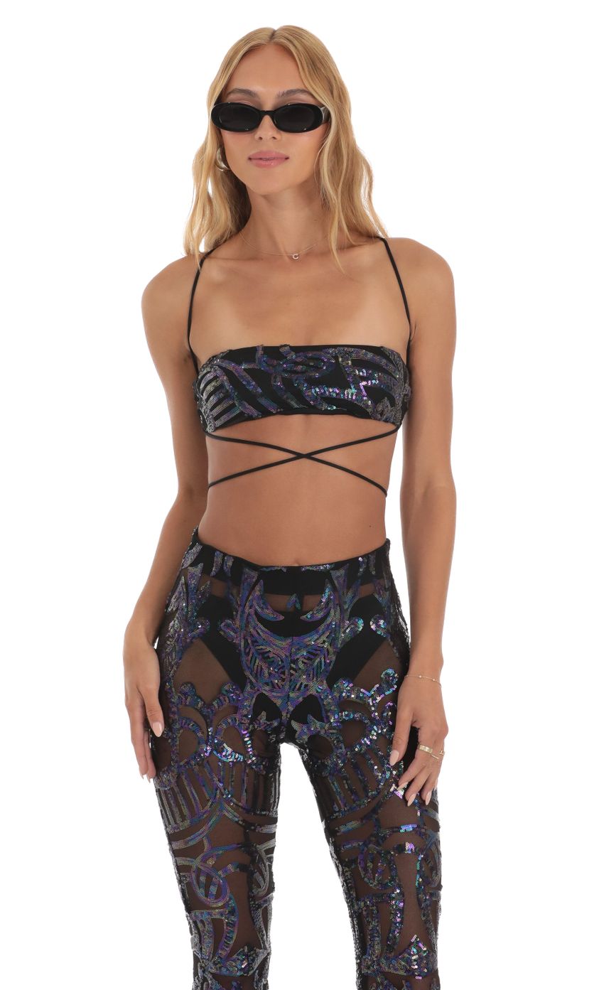 Picture Iridescent Sequin Three Piece Set in Black. Source: https://media-img.lucyinthesky.com/data/Jun23/850xAUTO/0b6f1225-0033-4630-9545-d42af264d1a3.jpg