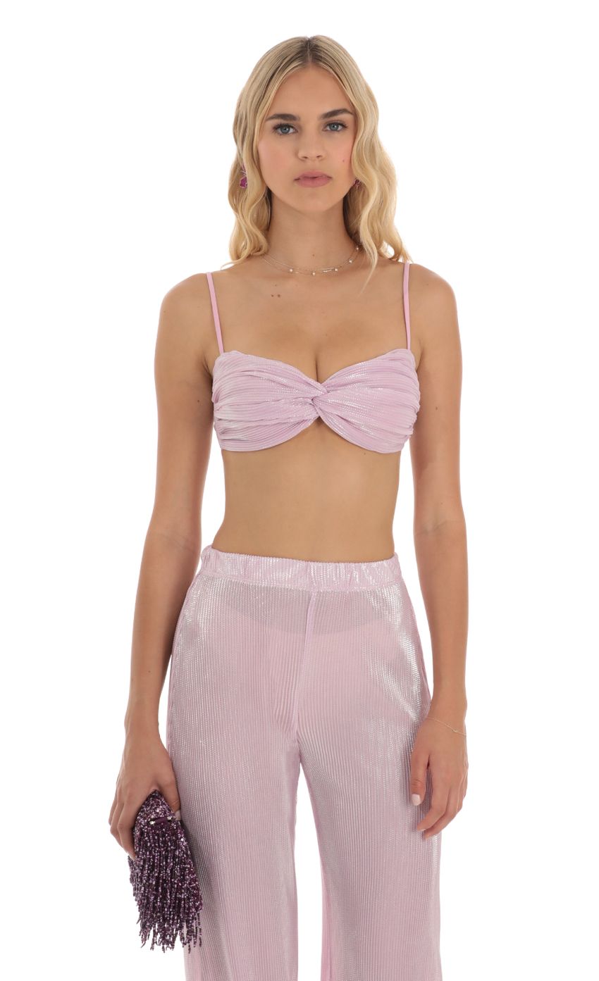 Picture Pleated Shimmer Two Piece Set in Pink. Source: https://media-img.lucyinthesky.com/data/Jun23/850xAUTO/0d40e66e-e34e-4e2a-ac5b-9e7d4afce561.jpg