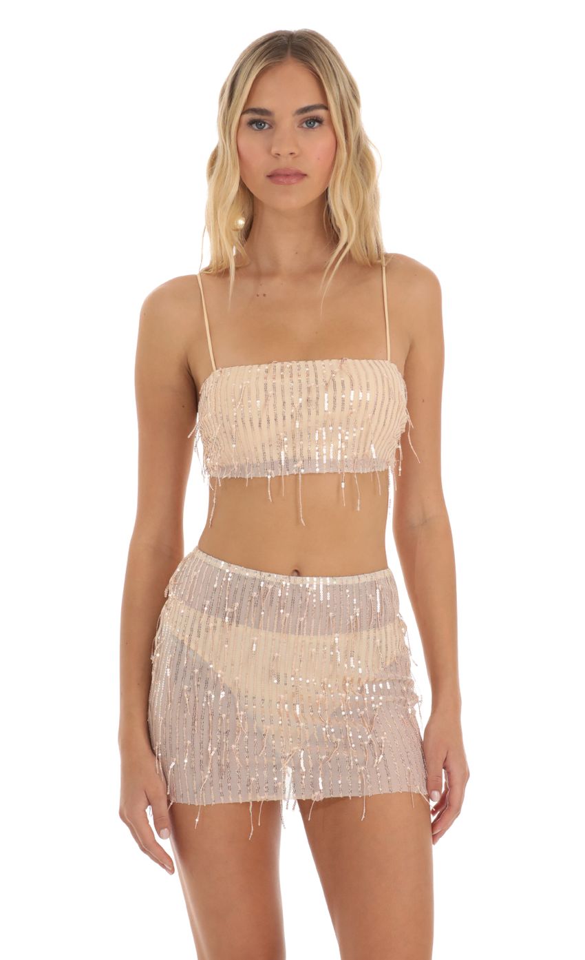 Picture Sequin Fringe Three Piece Set in Rose Gold. Source: https://media-img.lucyinthesky.com/data/Jun23/850xAUTO/1ed07ada-baf1-47c0-bce1-5972aa4ff938.jpg