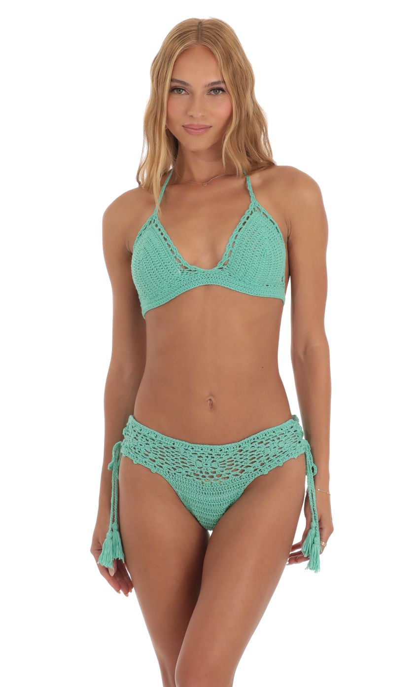 Product image for Atacama Crochet Bikini Set in Turquoise