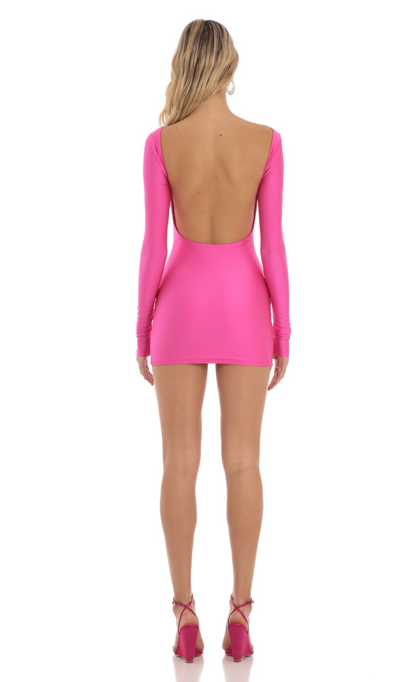 Picture Open Back Bodycon Dress in Hot Pink. Source: https://media-img.lucyinthesky.com/data/Jun23/850xAUTO/4a4127fd-eea4-4449-8af6-2f64cf7f73f2.jpg